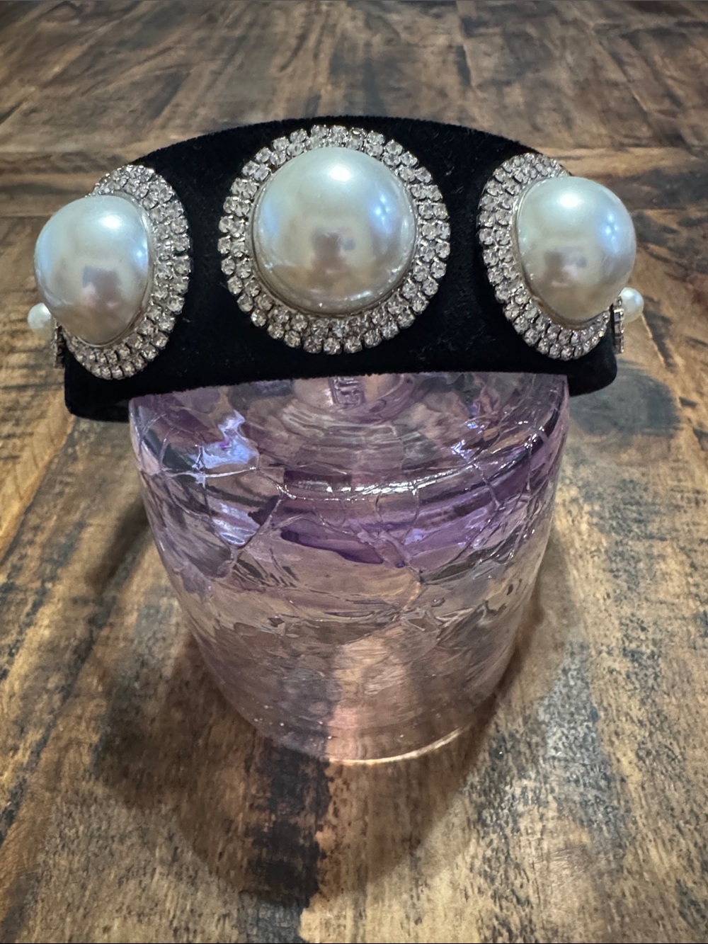 Brianna Cannon Black Pearl & Crystal Statement Headband
